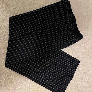 MAC & JAC Dress Pants Wide Leg Black Pinstripe Size 8
